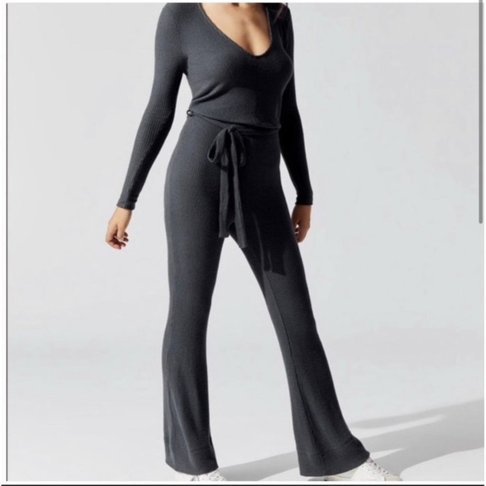 Spiritual Gangster Cozy Soft Luxe Ribbed Jumpsuit Medium NWT Gray